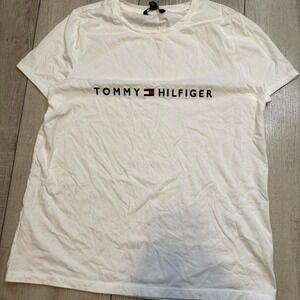 White Tommy Hilfiger cotton t-shirt women's medium